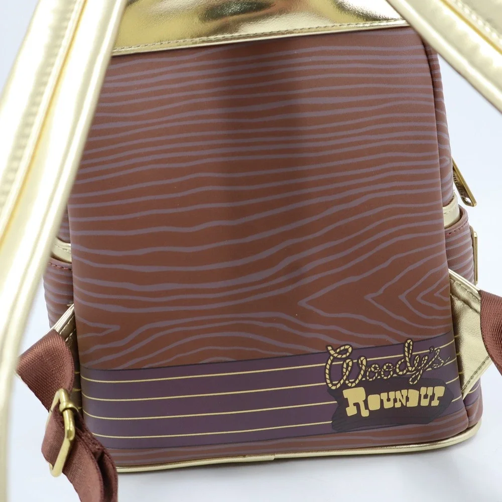 Loungefly‎ Toy Story Woody's Roundup Mini Backpack Womens OS Brown Gold Moveable